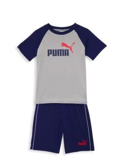 Puma Little Boy’s 2-Piece Interlock T-Shirt & Shorts Set For Kids