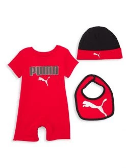Puma Baby's 3-Piece Jersey Romper, Bib & Hat Set For Kids -Sophia Webster Shoes Shop unnamed file 385