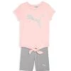 Puma Little Girl’s 2-Piece Logo Jersey T-Shirt & Biker Shorts Set For Kids -Sophia Webster Shoes Shop unnamed file 47