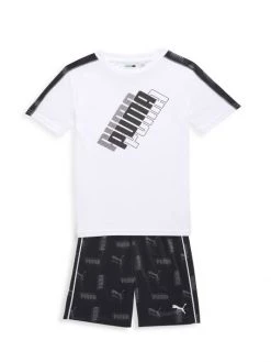 Puma Little Boy's 2-Piece T-Shirt & Shorts Set For Kids Puma White
