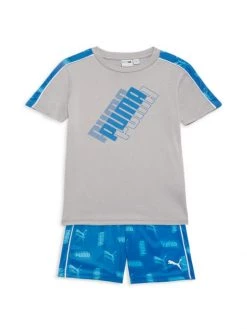 Puma Little Boy's 2-Piece T-Shirt & Shorts Set For Kids Puma White -Sophia Webster Shoes Shop unnamed file 487