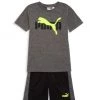 Puma Little Boy's Jersey Tee & Mesh Shorts 2-Piece Set For Kids -Sophia Webster Shoes Shop unnamed file 498