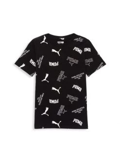 Puma Boy's Athletics Club Cotton Jersey Logo T-Shirt For Kids