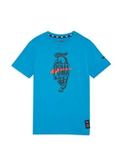 Puma Boy's Basketball Jersey T-Shirt For Kids Blue -Sophia Webster Shoes Shop unnamed file 545