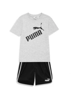 Puma Little Boy's 2-Piece T-Shirt And Shorts Set For Kids Light Heather Grey