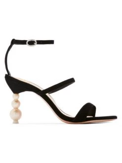 Sophia Webster Rosalind Pearl-Heel Suede Sandals