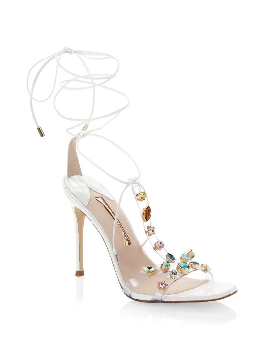 Sophia Webster Camille 100 Croc-Embossed Crystal-Embellished Ankle-Wrap Sandals 4 Sophia Webster Camille 100 Croc-Embossed Crystal-Embellished Ankle-Wrap Sandals - Image 2
