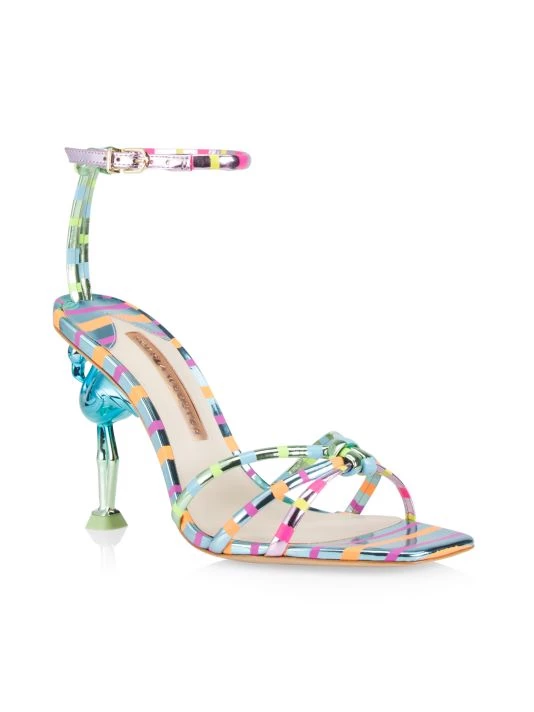 Sophia Webster Flo Flamingo Stripe Metallic Leather Ankle-Strap Sandals 4 Sophia Webster Flo Flamingo Stripe Metallic Leather Ankle-Strap Sandals - Image 2