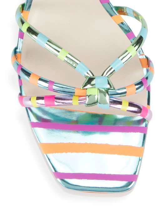 Sophia Webster Flo Flamingo Stripe Metallic Leather Ankle-Strap Sandals 6 Sophia Webster Flo Flamingo Stripe Metallic Leather Ankle-Strap Sandals - Image 4