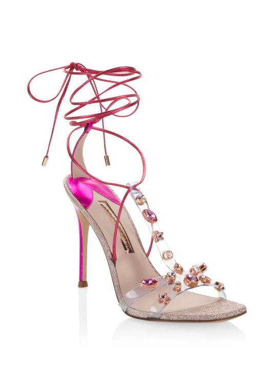 Sophia Webster Camille 100 Glitter Crystal-Embellished Ankle-Wrap Sandals 4 Sophia Webster Camille 100 Glitter Crystal-Embellished Ankle-Wrap Sandals - Image 2