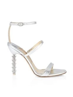 Sophia Webster Rosalind Crystal-Star Heel Metallic Leather Sandals