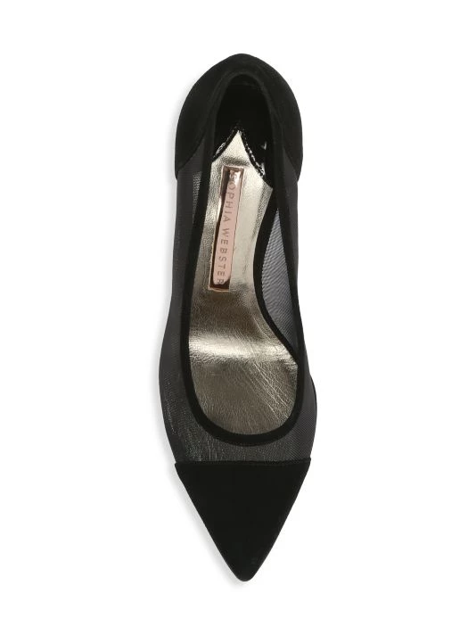 Sophia Webster Jasmine Embellished-Heel Suede & Mesh Pumps 7 Sophia Webster Jasmine Embellished-Heel Suede & Mesh Pumps - Image 5
