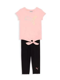Puma Little Girl’s 2-Piece Jersey T-Shirt & Capris Set For Kids
